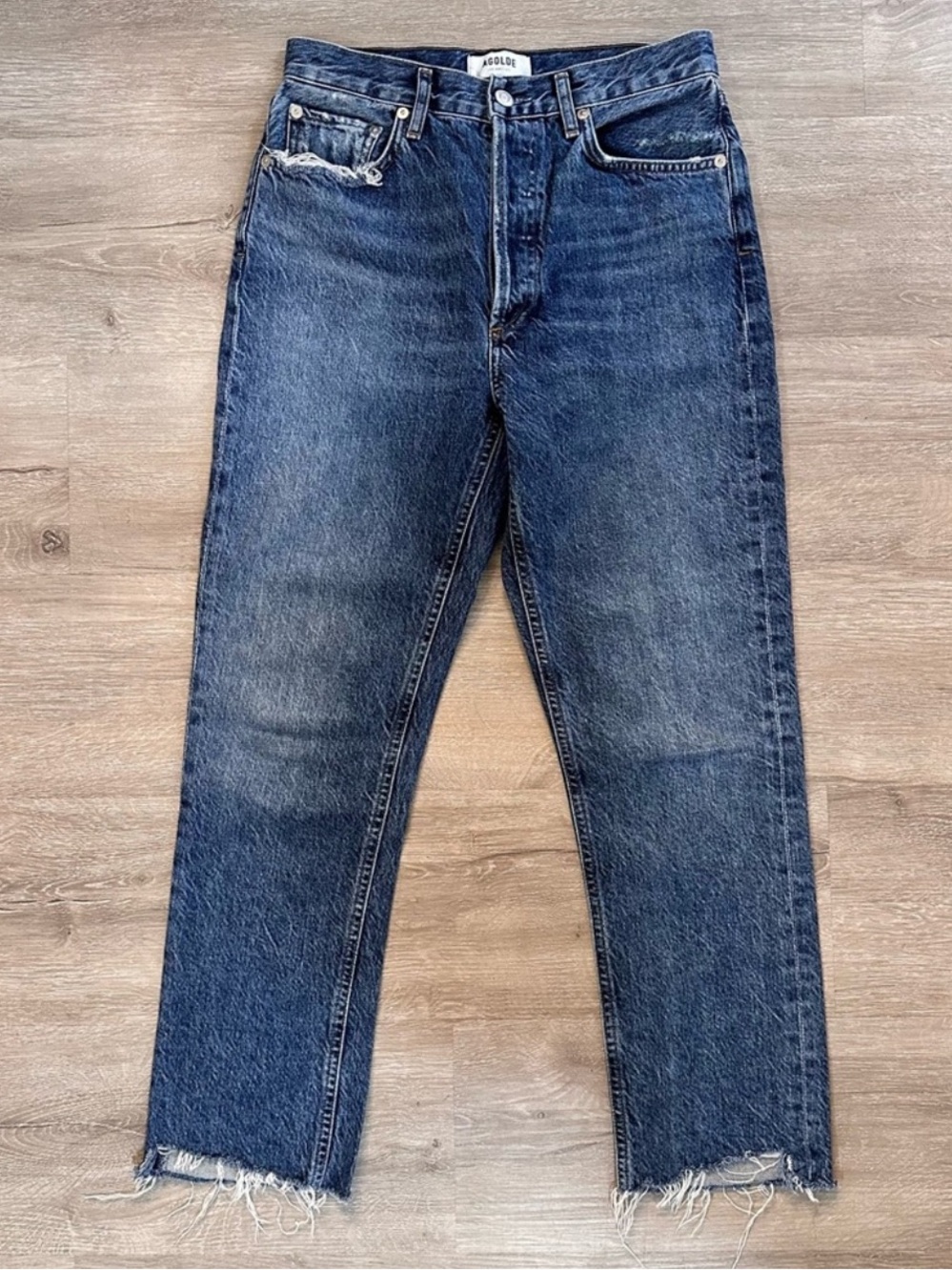 Agolde Riley High Rise Straight Crop Jeans - Size 26 - Picture 2 of 8